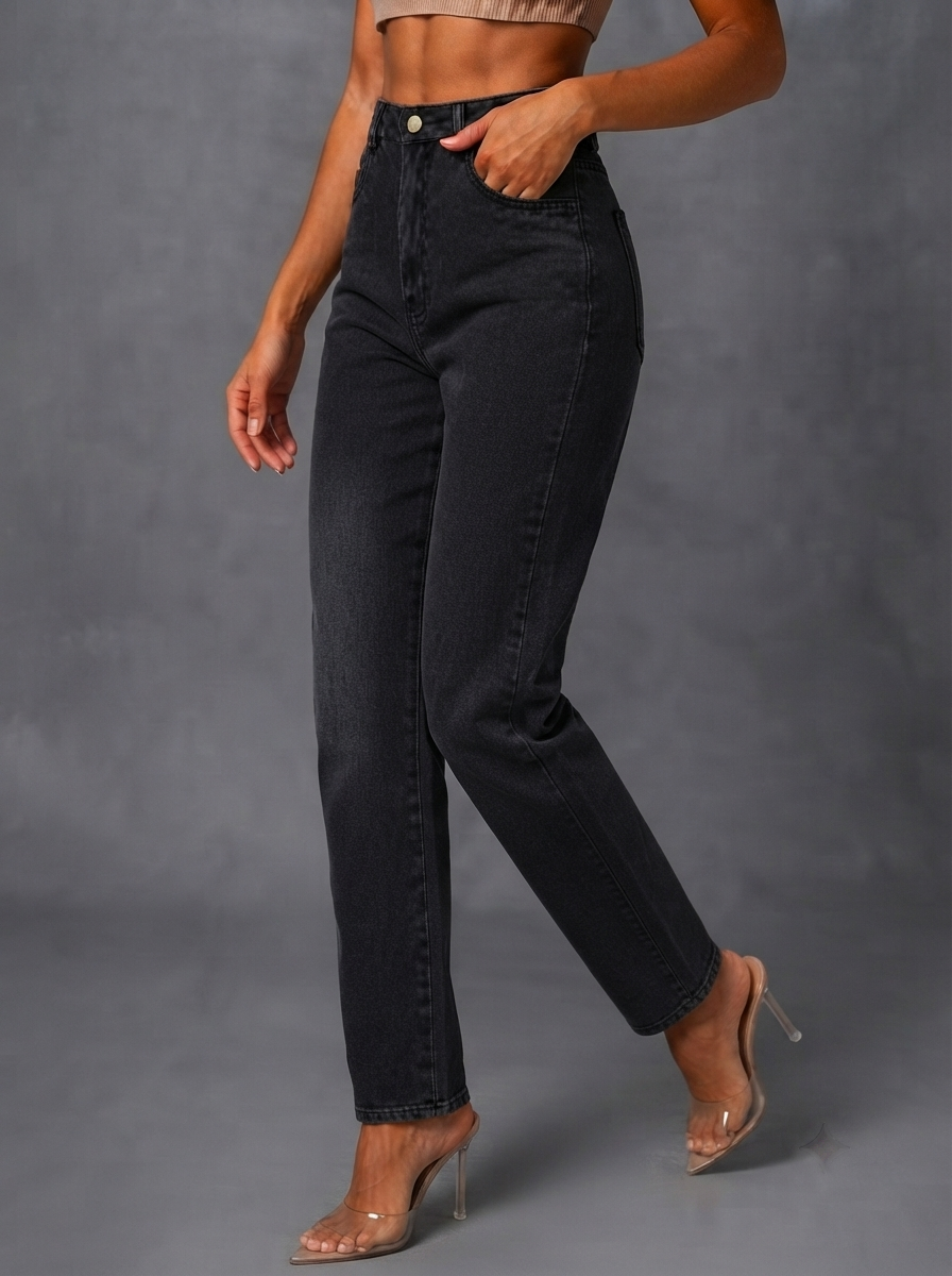 Women Jean Straight Fit High-Rise Jeans