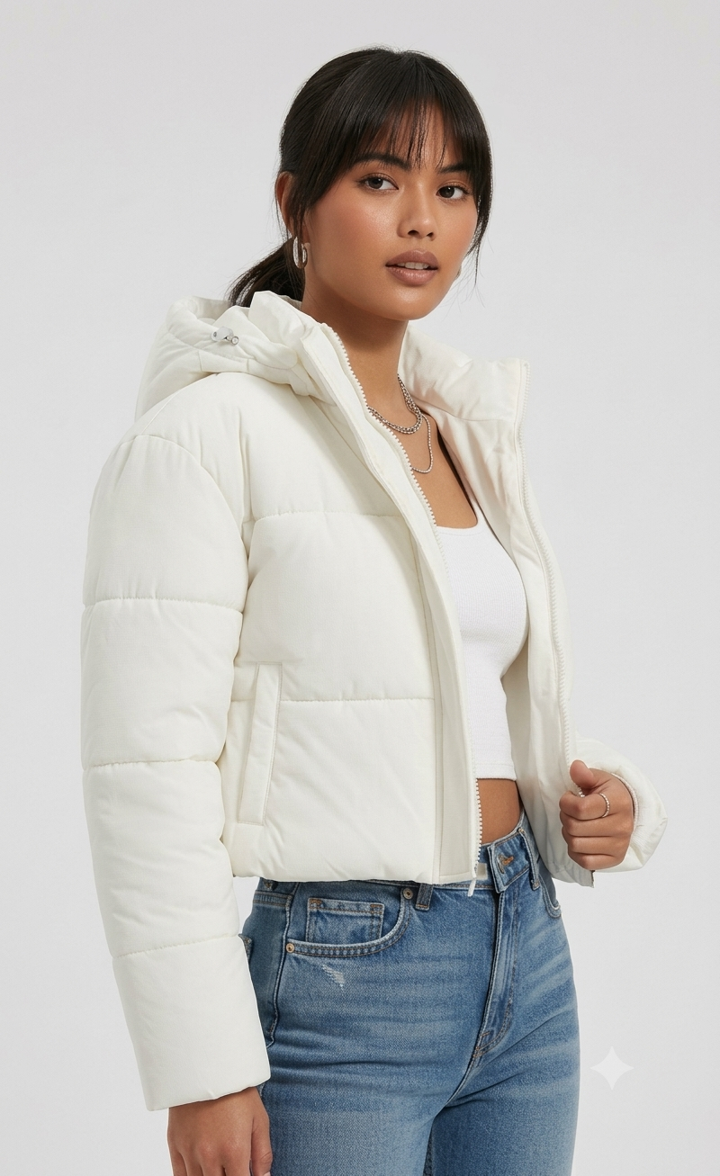 Crop Hooded Puffer Jacket