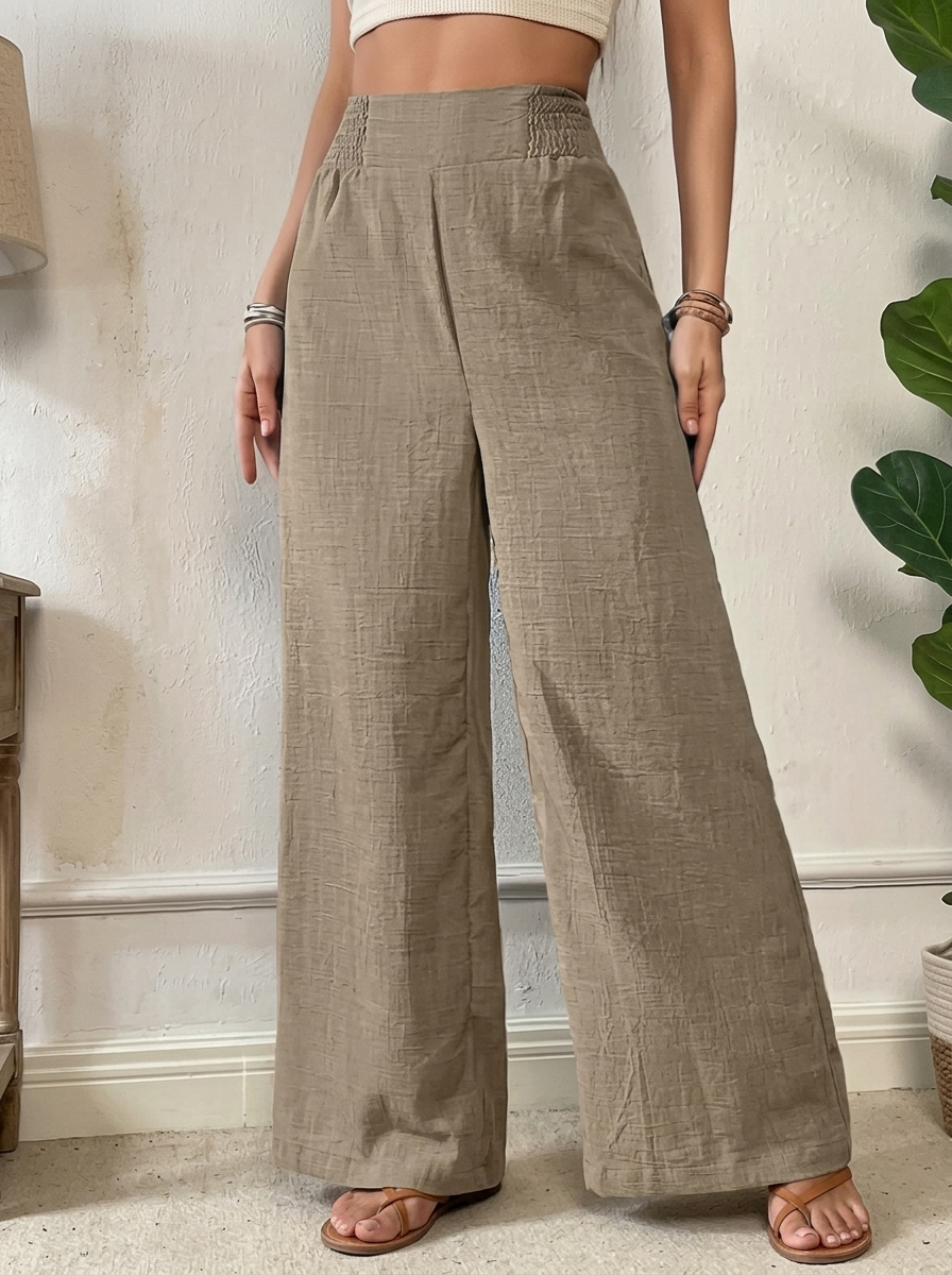 Women Relaxed Loose Fit High-Rise Easy Wash Trousers
