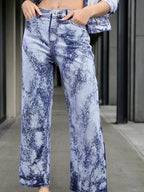 Women Wide Leg High-Rise Clean Look Heavy Fade Jeans