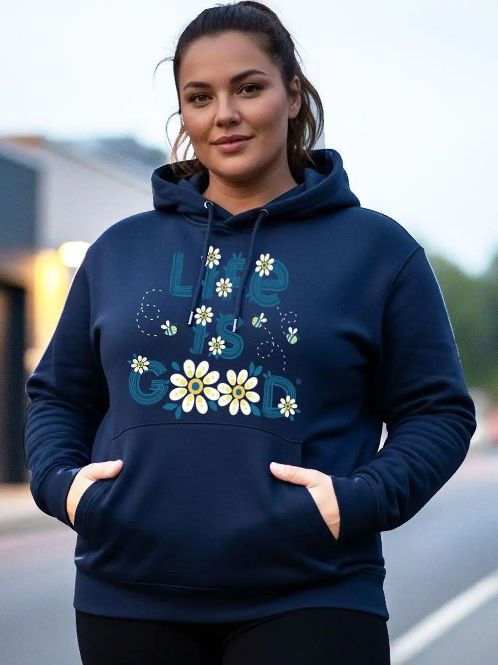Women Printed Hooded Sweatshirt