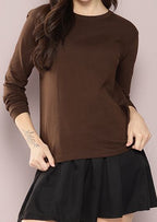 Women Solid Round Neck Regular Fit T-shirt