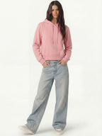 Women Pink Hooded Sweatshirt