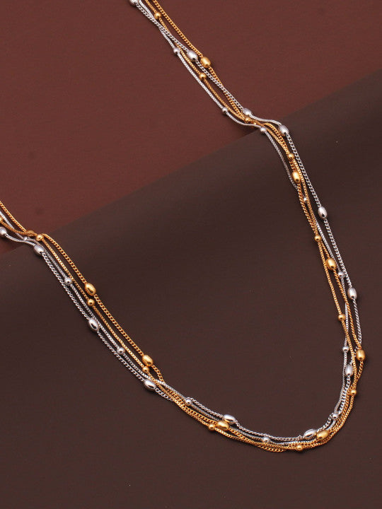 Unisex Brass-Plated Layered Chain