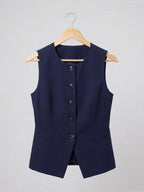 Sleeveless Slim Fit Waistcoat Top