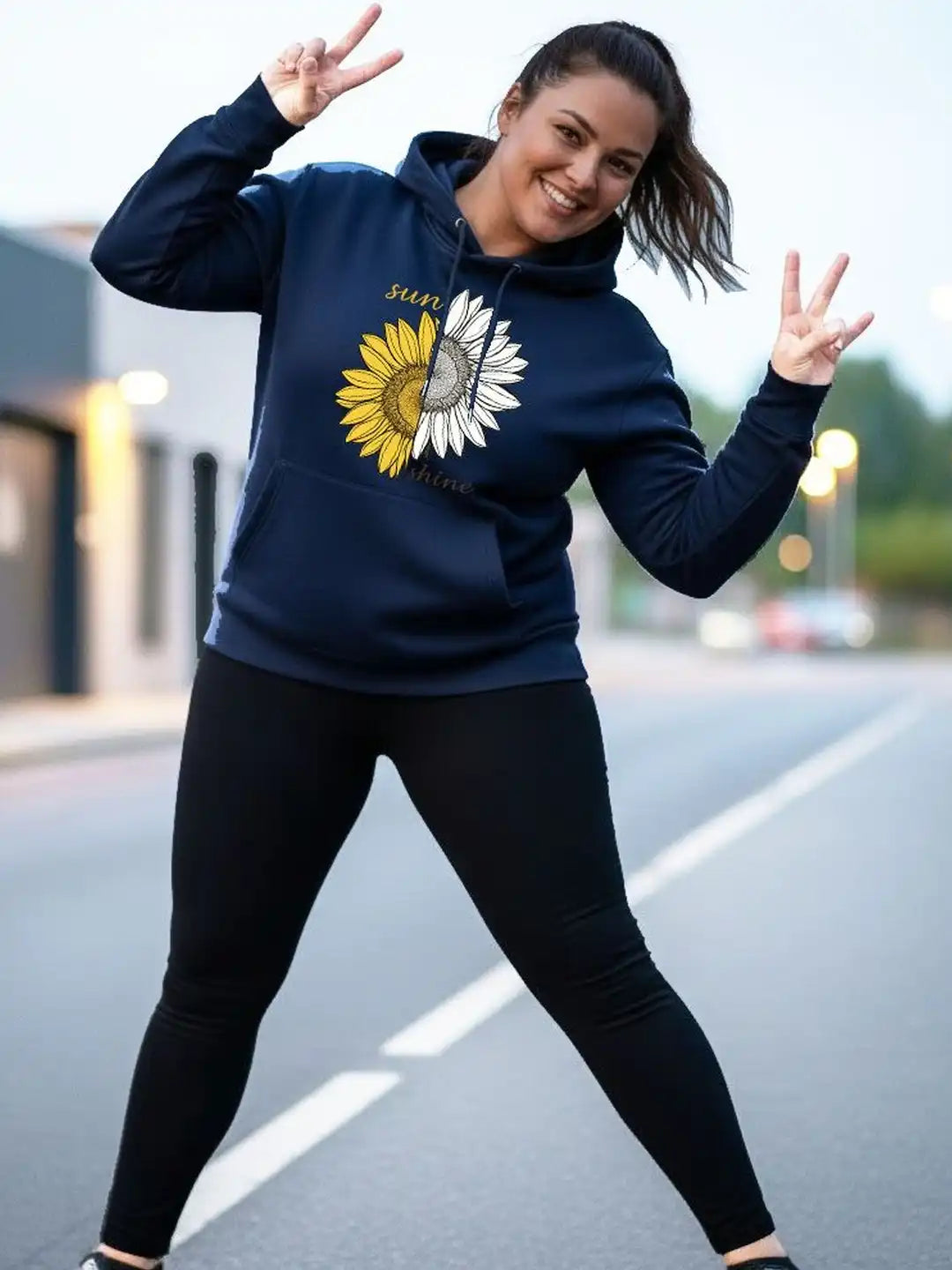 Women Printed Hooded Sweatshirt