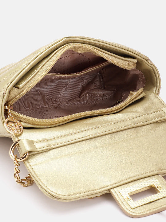 Leather Quilted Structured Sling Bag