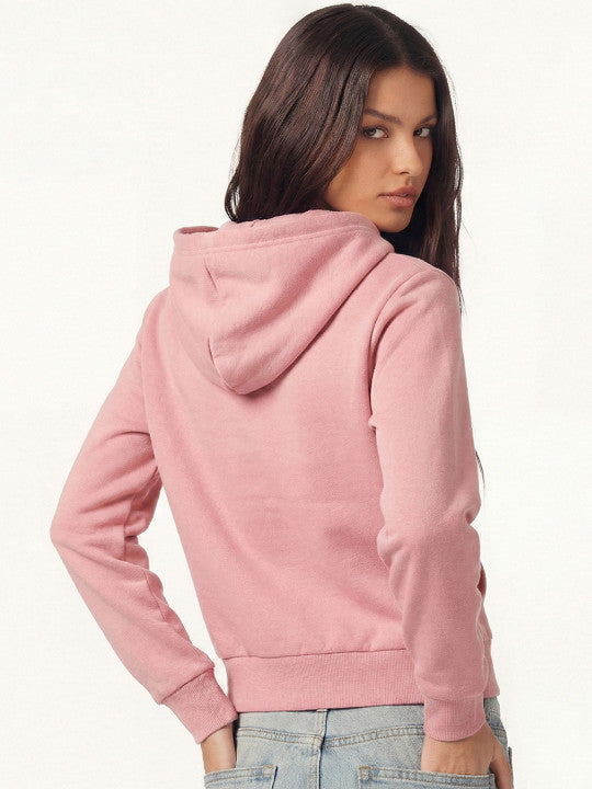 Women Pink Hooded Sweatshirt