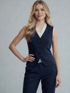 V-Neck Satin Casual Waistcoat