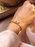 Women 18K Gold Plated Cubic Zirconia Studded Layered Mangalsutra Bracelet