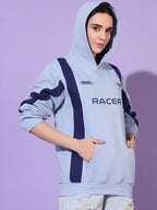 Women Colourblocked Hooded Sweatshirt