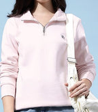 Mock Collar Half-Zipper Sweatshirt