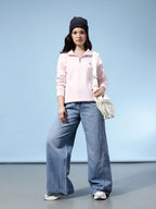 Mock Collar Half-Zipper Sweatshirt