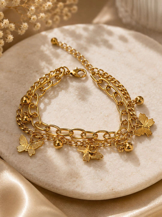 Women Gold-Plated Charm Bracelet