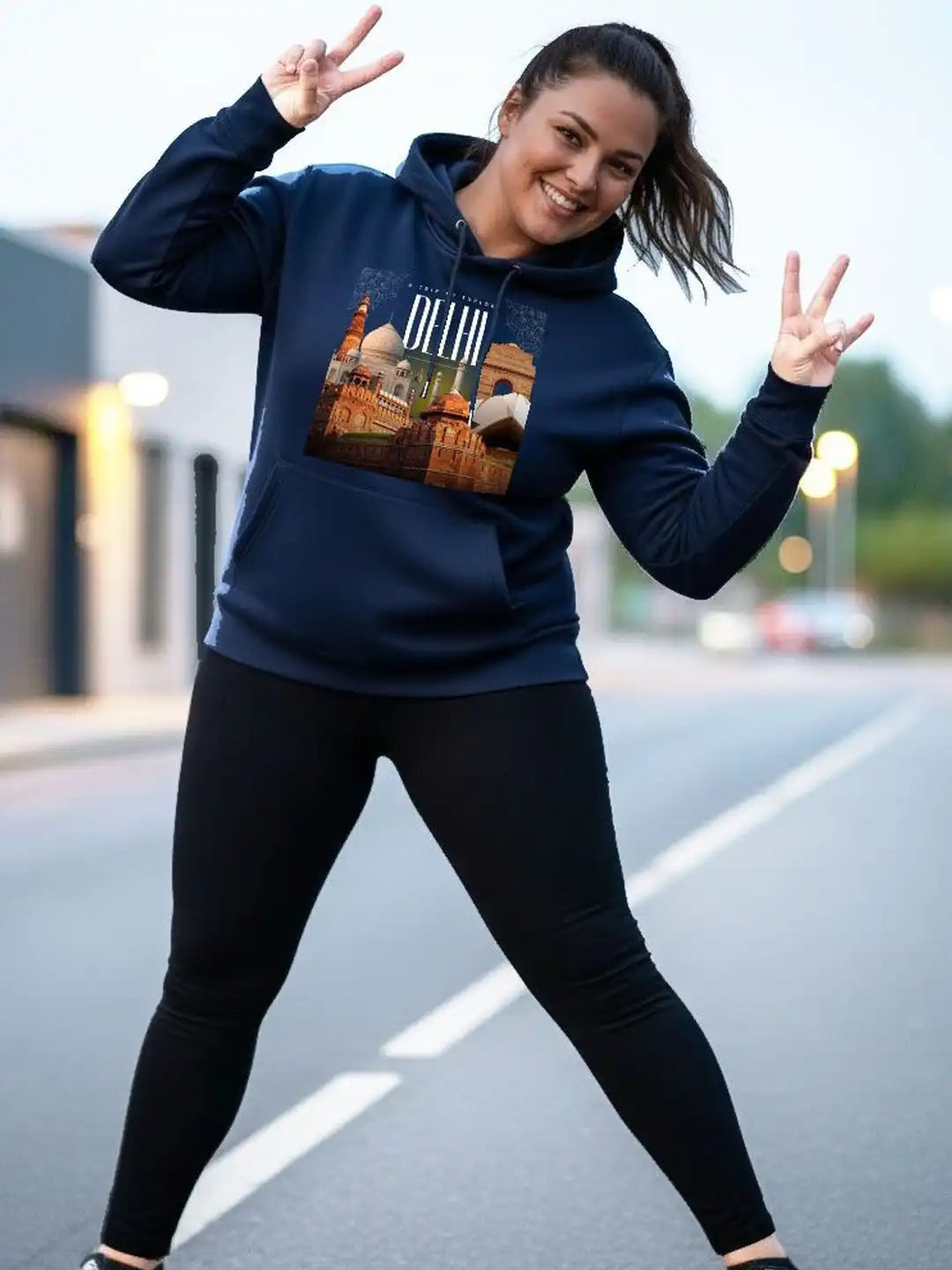 Typography Printed Hooded Full Sleeve Sweatshirt