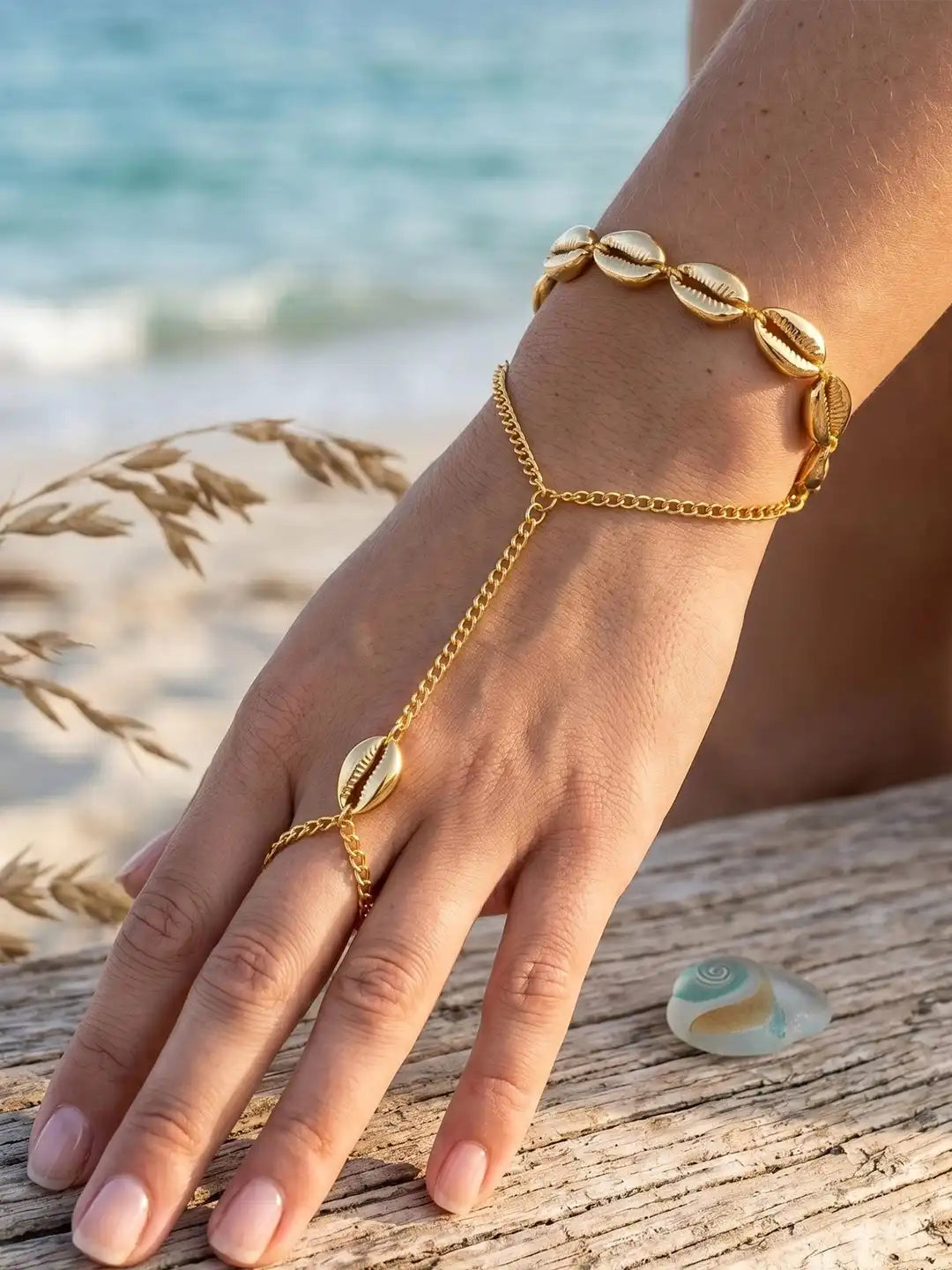 Women Gold-Plated Wraparound Adjustable Bracelet