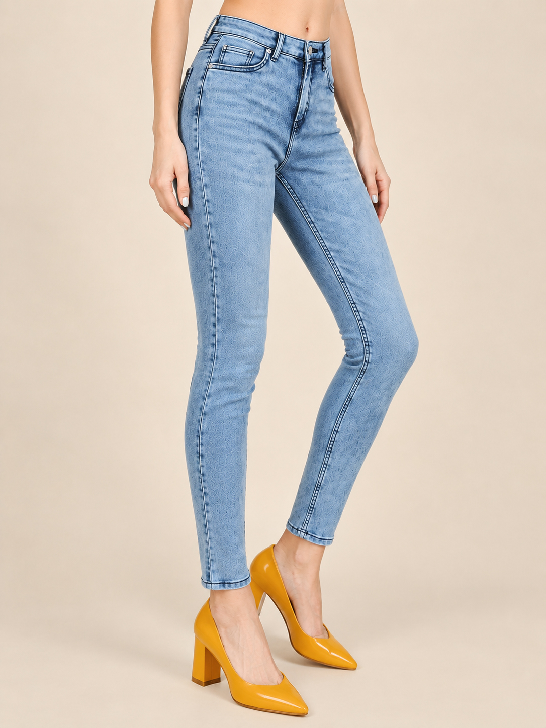 Women Slim Fit Heavy Fade Stretchable Cotton Jeans