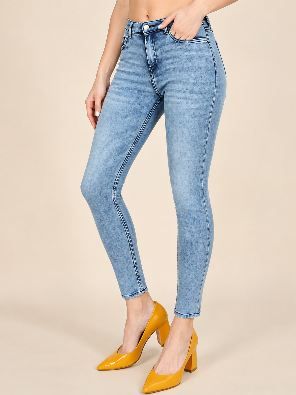 Women Slim Fit Heavy Fade Stretchable Cotton Jeans