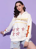 Women Printed Hooded Sweatshirt