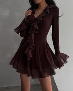 Michelle Ruffle Mini Dress