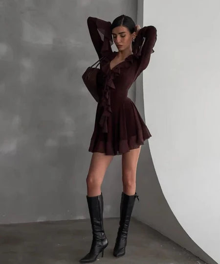Michelle Ruffle Mini Dress