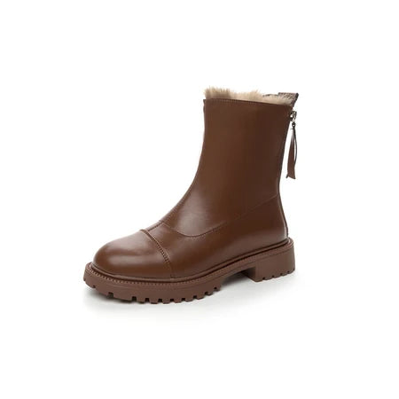 Mindy Fur Ankle Chelsea Boots