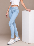 Women Slim Fit Mid-Rise Light Fade Stretchable Jeans