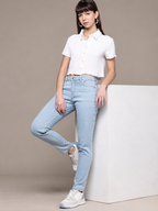 Women Slim Fit Mid-Rise Light Fade Stretchable Jeans