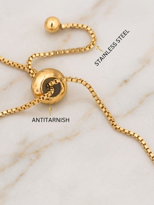 Gold-Plated American Diamond Studded Wraparound Bracelet