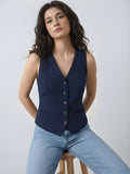 V-Neck Sleeveless Slim Fit Waistcoat