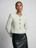 Relaxed Fit Crop Tailored Jacket