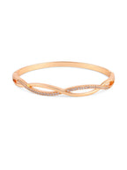 Rose Gold-Plated American Diamond Studded Kada Bracelet