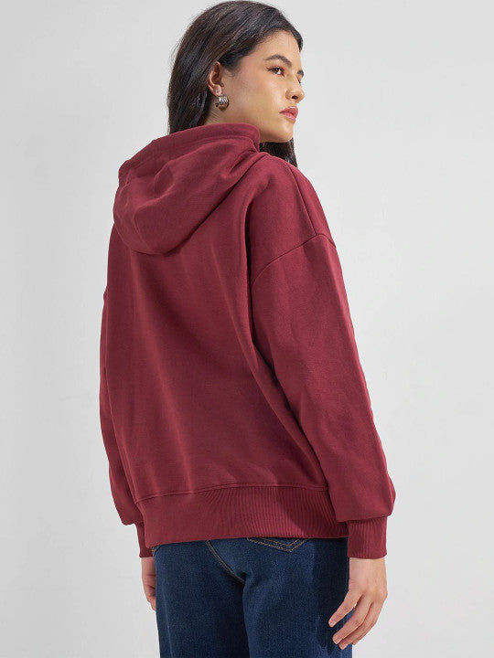 Women Printed Hooded Sweatshirt