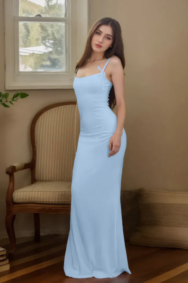 Mermaid Hem Strappy Maxi Dress