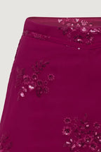 Pink Mid Rise Sequin Wrap Skirt