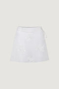 White Mid Rise Sequin Wrap Skirt