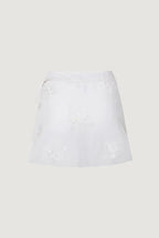 White Mid Rise Sequin Wrap Skirt