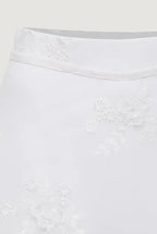 White Mid Rise Sequin Wrap Skirt