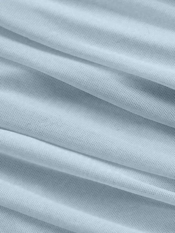 Light Blue Flared Sleeves Top