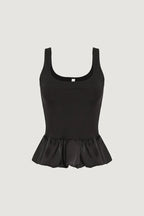 Solid Black Peplum Top