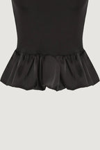 Solid Black Peplum Top