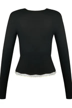 Lace Detail Ribbed Top