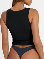 Black Square Neck Tank Top