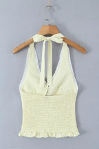 Light Yellow Halter Coord Set