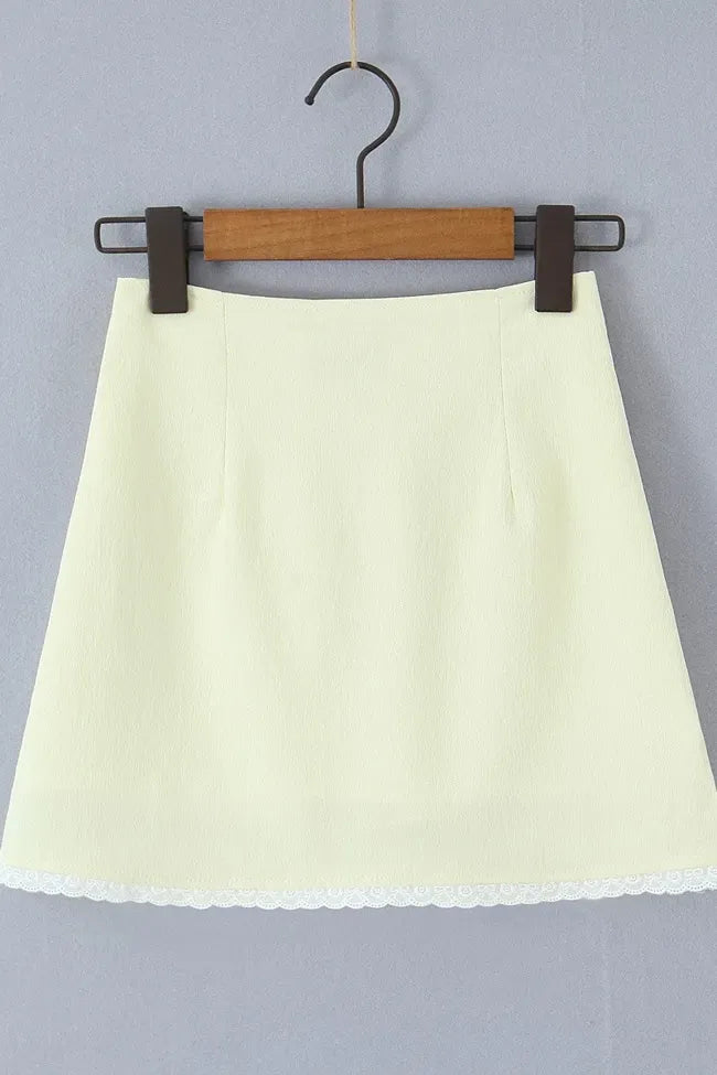 Light Yellow Halter Coord Set