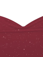 Maroon Shimmer Sweetheart Mini Bodycon Dress
