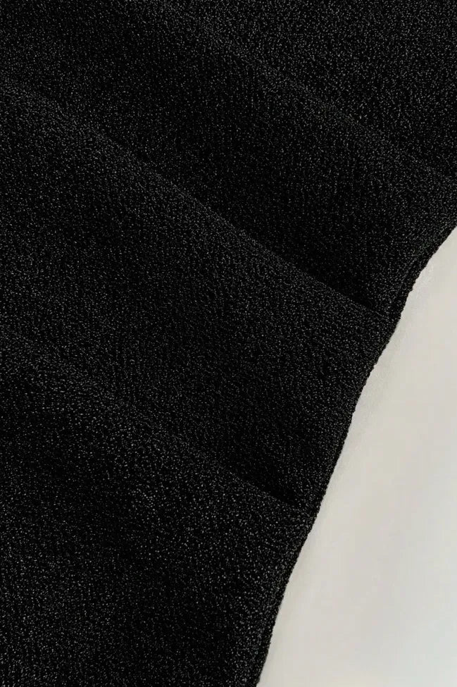 Black Cowl Neck Midi Dress