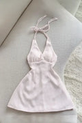 Light Pink Halter Neck Mini Dress