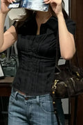 Black Solid Buttoned Shirt