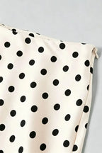 White Polka Dot Mid Rise Skirt